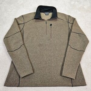 KÜHL‎ Men's Technical Knit Quarter-Zip Pullover Brown Outdoor Hiking Size Medium